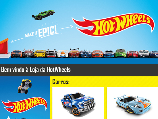 HotWheels loja Continente On-line