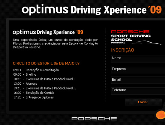 Optimus Porsche Landing Page